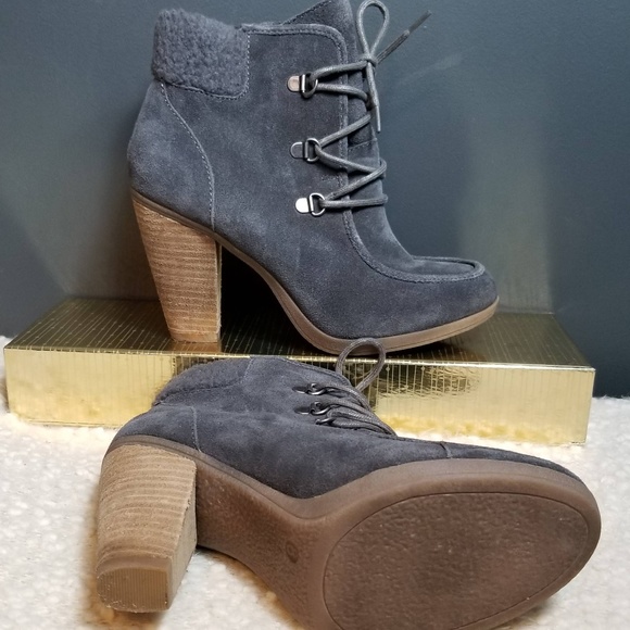 BJORNDALE Dark Gray Lace up Heeled boots 8 - Picture 4 of 5